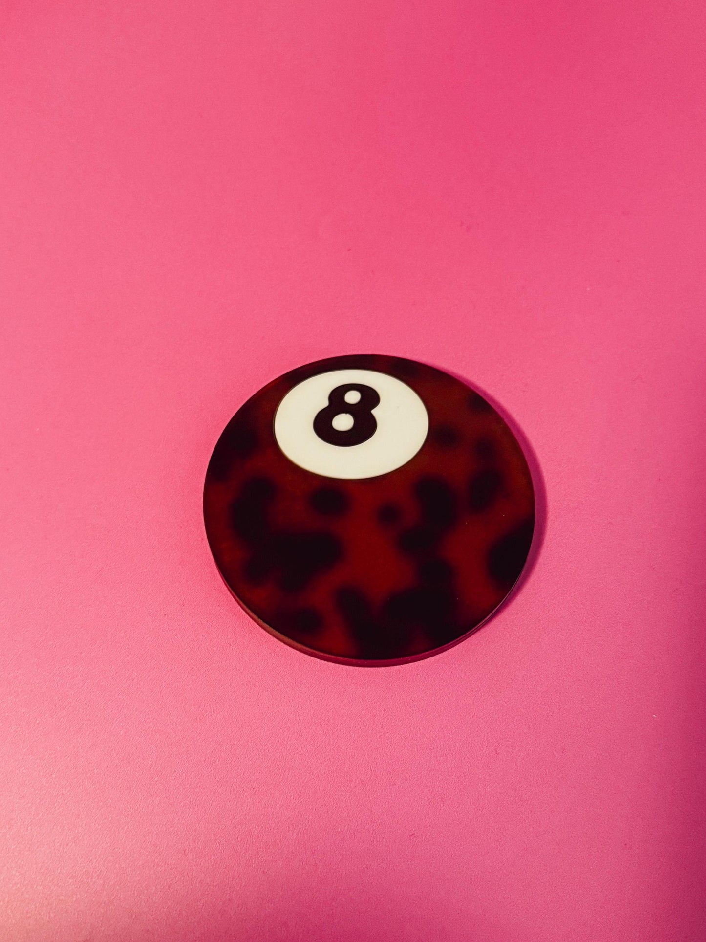 8-Ball Acrylic Coaster Set — Retro Bar Cart Decor • Layered Glossy Acrylic